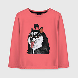 Лонгслив хлопковый детский NFT Doge - Kiss, цвет: коралловый