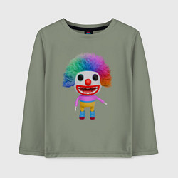 Лонгслив хлопковый детский Cartoon clown colorful, цвет: авокадо