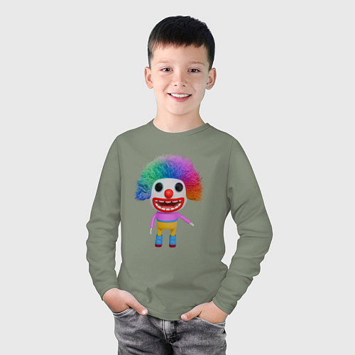Детский лонгслив Cartoon clown colorful / Авокадо – фото 3
