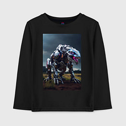 Лонгслив хлопковый детский Робот в стиле Horizon, цвет: черный