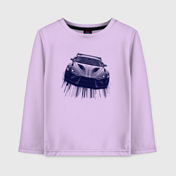 Лонгслив хлопковый детский Спорткар в синих тонах, цвет: лаванда