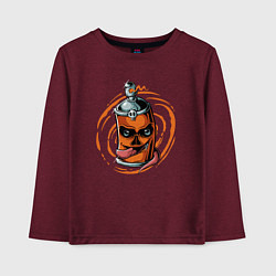 Лонгслив хлопковый детский Graffiti smile, цвет: меланж-бордовый