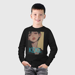 Лонгслив хлопковый детский Mood girl kekl, цвет: черный — фото 2