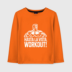 Лонгслив хлопковый детский Arnold - hasta la vista workout, цвет: оранжевый