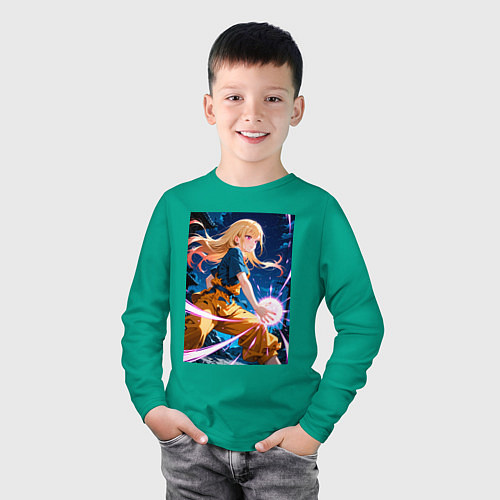Детский лонгслив Марин Китагава косплей Dragon Ball / Зеленый – фото 3