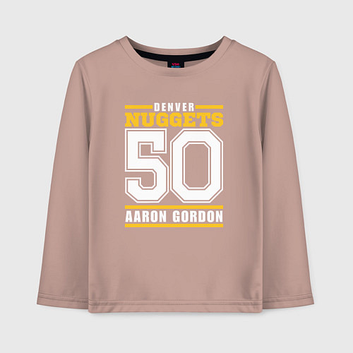 Детский лонгслив Denver - Aaron Gordon / Пыльно-розовый – фото 1