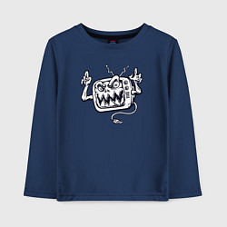 Лонгслив хлопковый детский Телевизор монстр, цвет: тёмно-синий