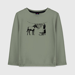 Лонгслив хлопковый детский Banksy zebra, цвет: авокадо