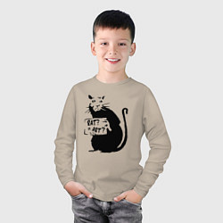 Лонгслив хлопковый детский Крыса или искусство, цвет: миндальный — фото 2