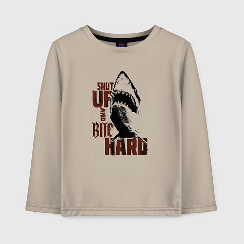 Детский лонгслив Shark threshold / Миндальный – фото 1