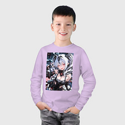 Лонгслив хлопковый детский Jetavie Punishing Gray Raven, цвет: лаванда — фото 2