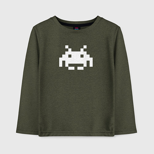 Детский лонгслив Space invader / Меланж-хаки – фото 1