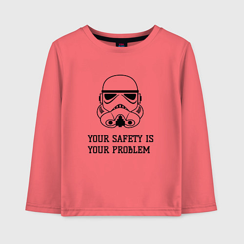 Детский лонгслив Ваша безопасность ваши проблемы / Коралловый – фото 1