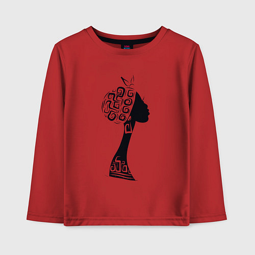 Детский лонгслив Black woman / Красный – фото 1