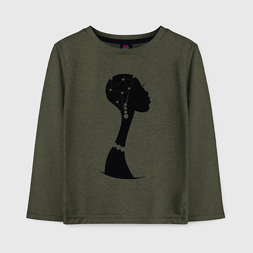 Детский лонгслив Woman Africa / Меланж-хаки – фото 1