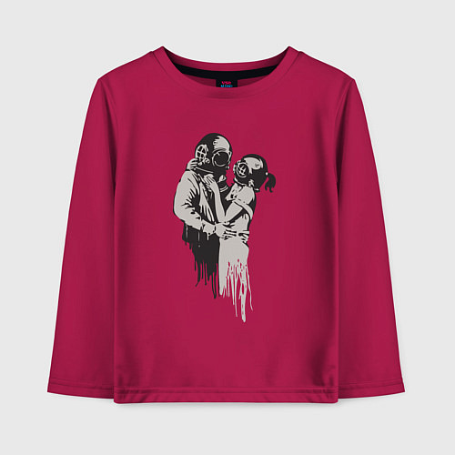 Детский лонгслив Подводная любовь / Маджента – фото 1