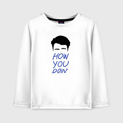 Лонгслив хлопковый детский How you doin, цвет: белый