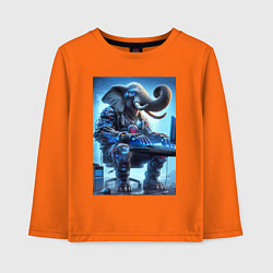 Лонгслив хлопковый детский Слоняра киберспортсмен - киберпанк, цвет: оранжевый
