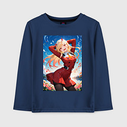 Лонгслив хлопковый детский Марин Китагава косплей 002 Darling in the Franxx, цвет: тёмно-синий