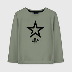 Лонгслив хлопковый детский Элла - звезда, цвет: авокадо