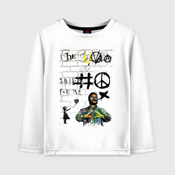 Лонгслив хлопковый детский Che Guevara граффити, цвет: белый