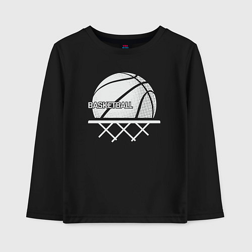 Детский лонгслив Basketball play / Черный – фото 1