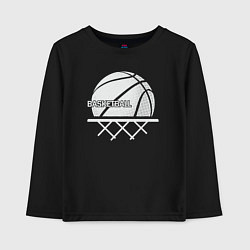 Лонгслив хлопковый детский Basketball play, цвет: черный