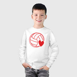 Лонгслив хлопковый детский Volley love, цвет: белый — фото 2