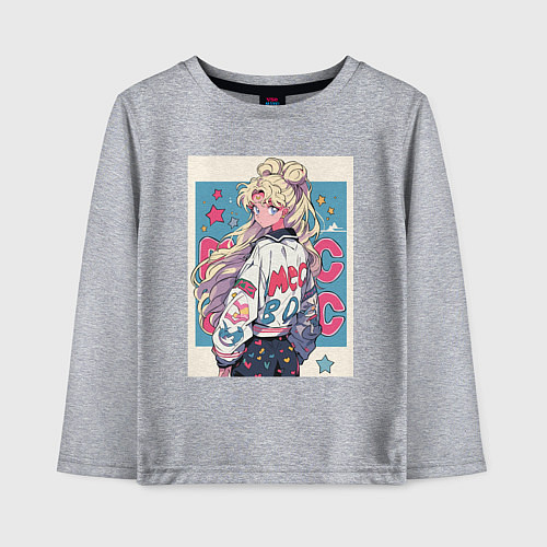 Детский лонгслив Сейлор Мун Усаги / Меланж – фото 1
