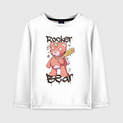 Детский лонгслив Медведь рокер