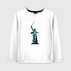 Лонгслив хлопковый детский Родина мать победа, цвет: белый