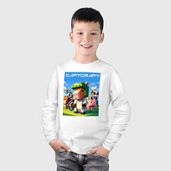 Лонгслив хлопковый детский Capycraft - collaboration ai art, цвет: белый — фото 2