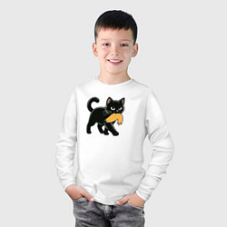 Лонгслив хлопковый детский Котик и парик Трампа, цвет: белый — фото 2