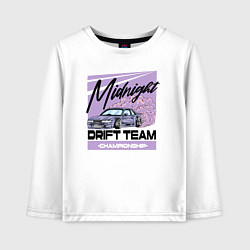 Лонгслив хлопковый детский Midnight drifting, цвет: белый
