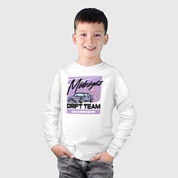 Лонгслив хлопковый детский Midnight drifting, цвет: белый — фото 2
