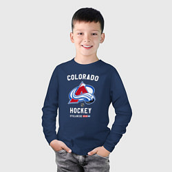Лонгслив хлопковый детский Colorado Avalanche team NHL, цвет: тёмно-синий — фото 2
