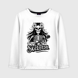 Детский лонгслив Скелет хиппи