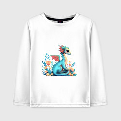 Детский лонгслив Бирюзовый дракон