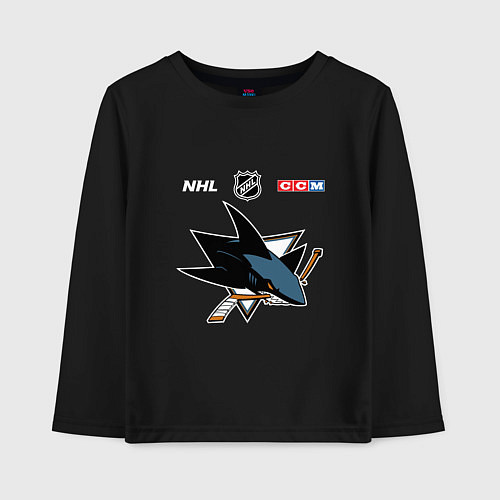 Детский лонгслив Сан Хосе Шаркс - НХЛ команда / Черный – фото 1