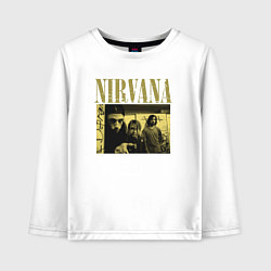 Лонгслив хлопковый детский Nirvana foto band, цвет: белый