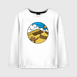 Лонгслив хлопковый детский Desert camel, цвет: белый