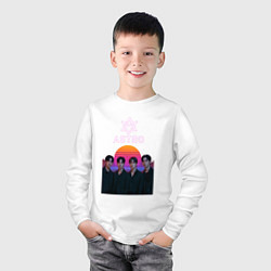Лонгслив хлопковый детский Astro retro, цвет: белый — фото 2