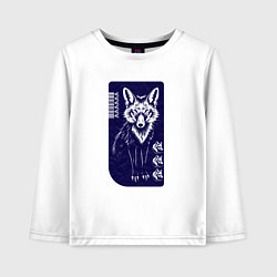 Лонгслив хлопковый детский Серьёзный лис, цвет: белый