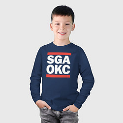 Лонгслив хлопковый детский SGA OKC, цвет: тёмно-синий — фото 2