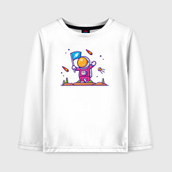 Детский лонгслив Космонавт и астероиды