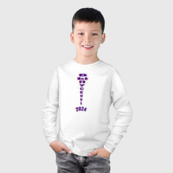Лонгслив хлопковый детский Выпускник 2024 года, цвет: белый — фото 2