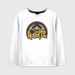 Лонгслив хлопковый детский Nuggets team, цвет: белый