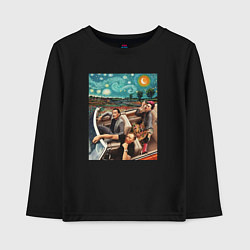 Лонгслив хлопковый детский Однажды в искусстве, цвет: черный