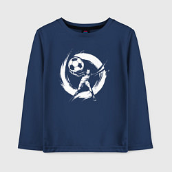 Лонгслив хлопковый детский Гандбольный драйв, цвет: тёмно-синий