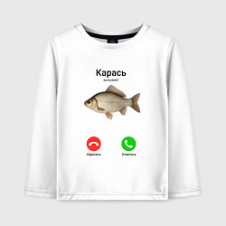 Детский лонгслив Карась вызывает мем